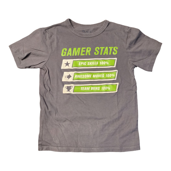 Children's Place Gamer Stats Short Sleeve Small 5/6 - Picture 1 of 3